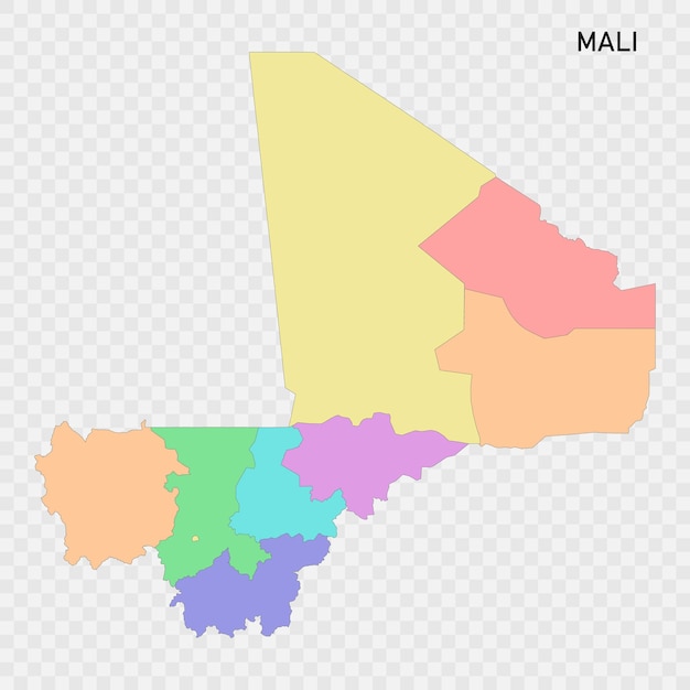 Izolowana Kolorowa Mapa Mali