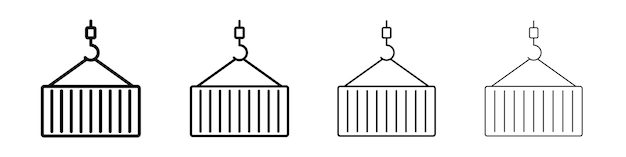 Izolowane liniowe logo ikony pojemnika