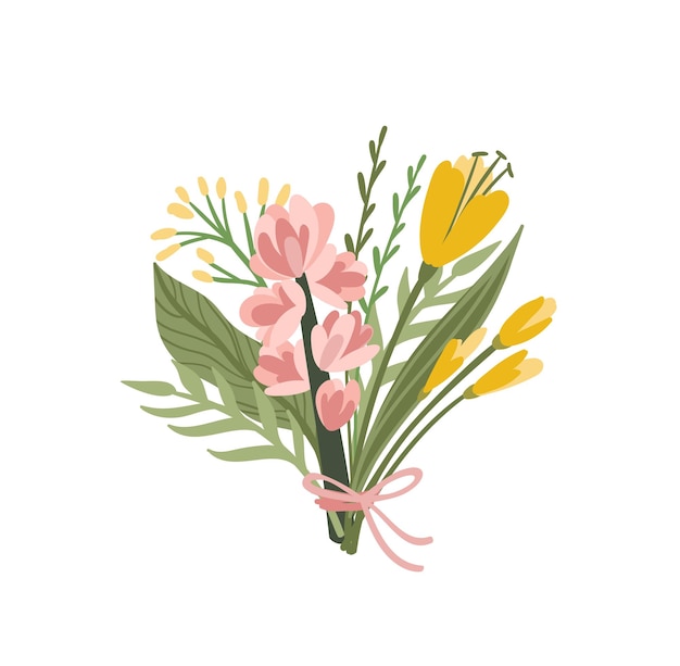 Izolowane Llustration Bukiet Kwiatów Koncepcja Projektu Wektora Na Walentynki I Inne