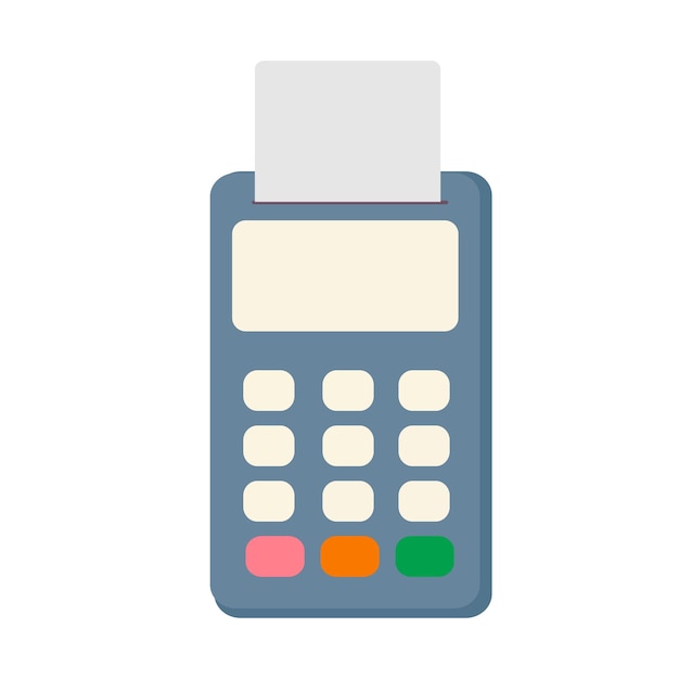 Izolowany terminal pos na białym tle Terminal płatniczy
