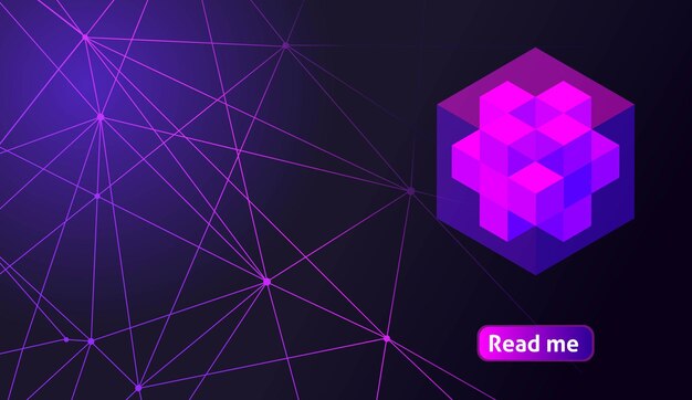Izometryczna holograficzna geometryczna ikona Blockchain CryptoCurrency Network