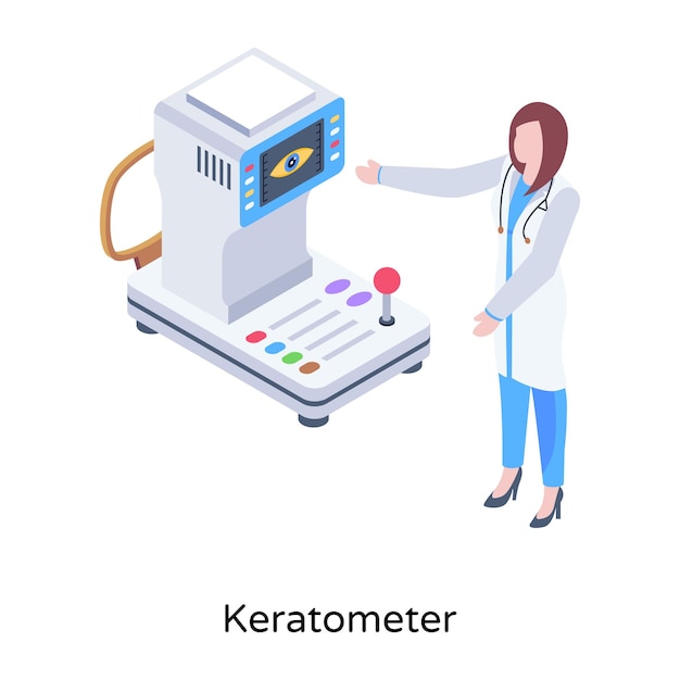 Izometryczna Ilustracja Keratometru