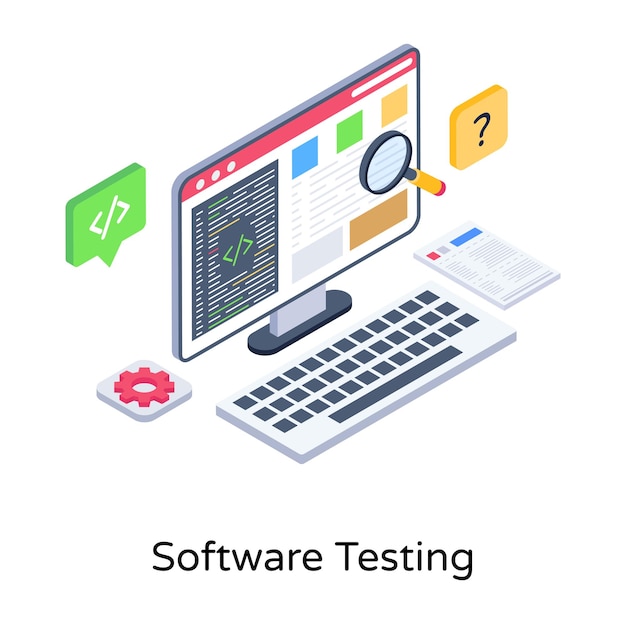 Plik wektorowy izometryczna ilustracja testowania użyteczności