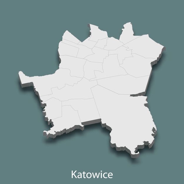 Izometryczna Mapa 3d Katowic To Miasto Polski