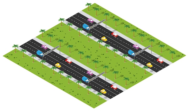 Izometryczna Mapa Miasta Infografika środowiskowa Z Transportem