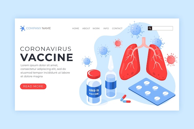 Izometryczna Strona Docelowa Szczepionki Na Koronawirusa