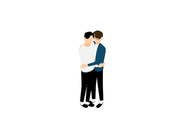 Izometryczne Przytulanie Pary Gejów Lgbt