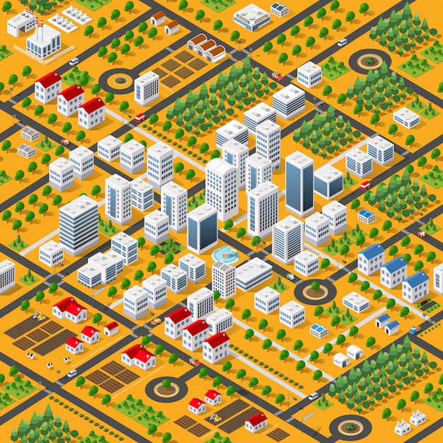 Izometryczny 3d Megapolis