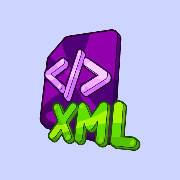 Izometryczny kod skryptu pliku z wektorem znaku XML