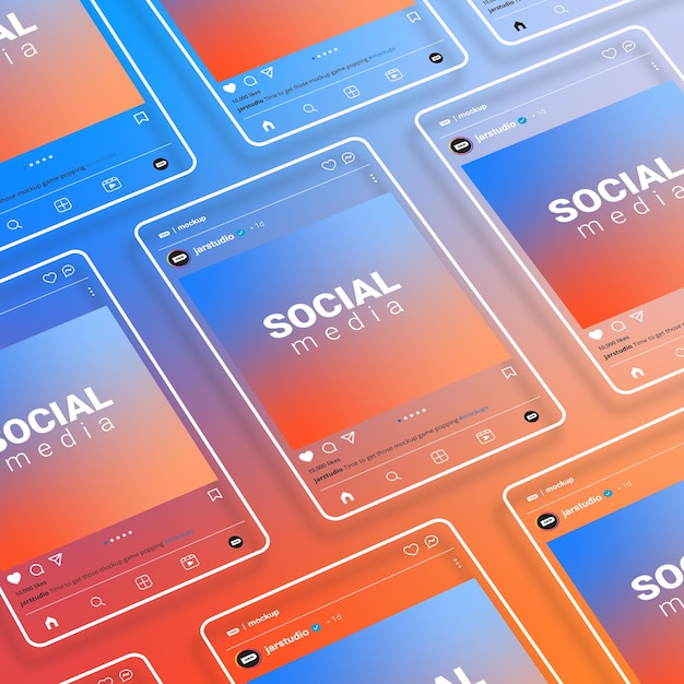 Izometryczny Mockup Instagrama 2