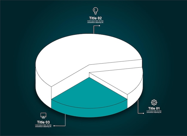 Izometryczny Szablon Infografiki Wykresu Kołowego Vactor