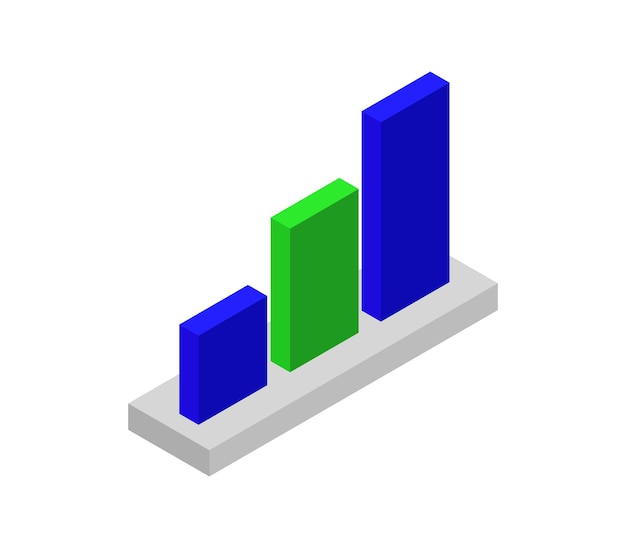 Plik wektorowy izometryczny wykres słupkowy