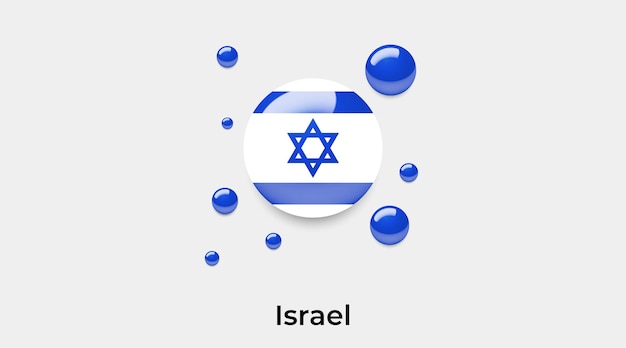 Izrael Flaga Błyszczący Bąbelki Ikona Ilustracja Wektorowa