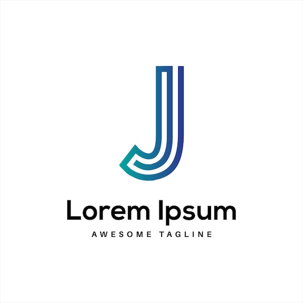 J Letter Logo Design z kreatywnymi ikonami i za darmo
