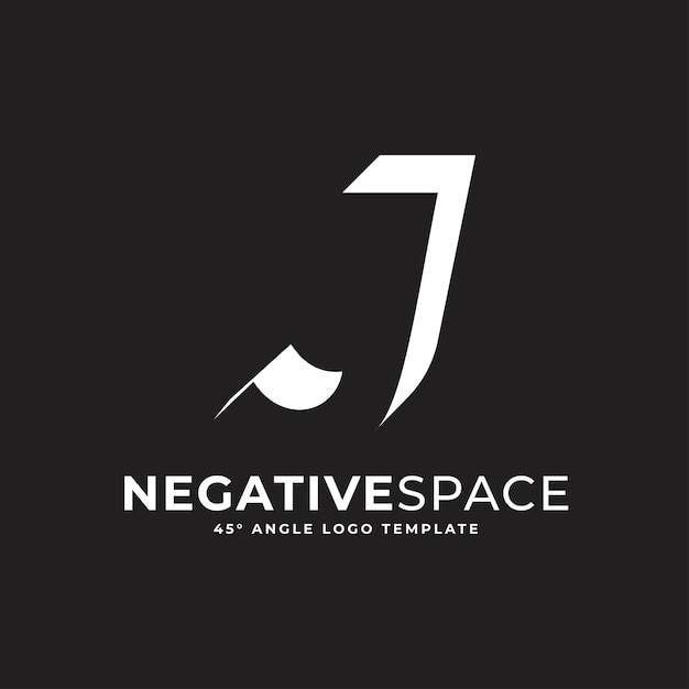 J Litera Negatywna Przestrzeń Geometryczny Alfabet Znak Logo Wektor Ikona Ilustracja