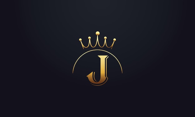 Plik wektorowy j złota złota litera logo ikona z koroną nadaje się do luksusowego logotypu