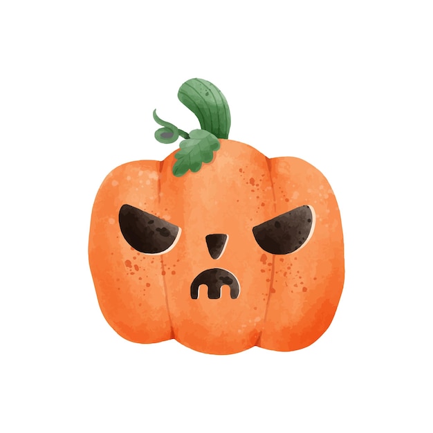 Plik wektorowy jack o lantern dynia akwarela wesołego święta halloween pomarańczowy dyni twarz wektor wzór