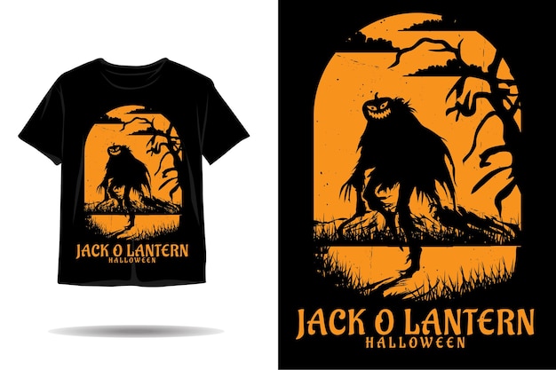 Jack O Latarnia Halloween Sylwetka Projekt Tshirt