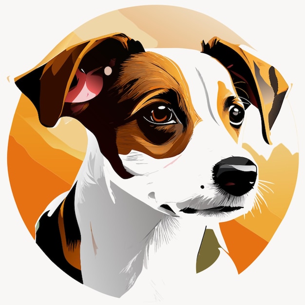 Plik wektorowy jack russell kolor wody naklejka ilustracja wektorowa