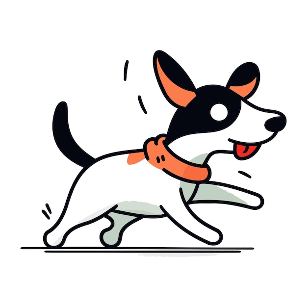 Plik wektorowy jack russell terrier prowadzący ilustrację wektorową w stylu płaskiej kreskówki