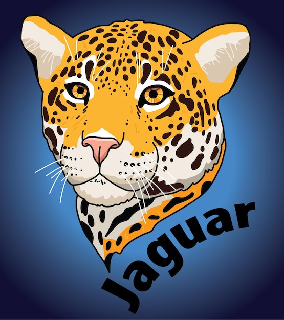 Jaguar Głowa Dzikiego Zwierzęcia żyjącego W Naturze Z Nadrukowaną Fakturą Skóry