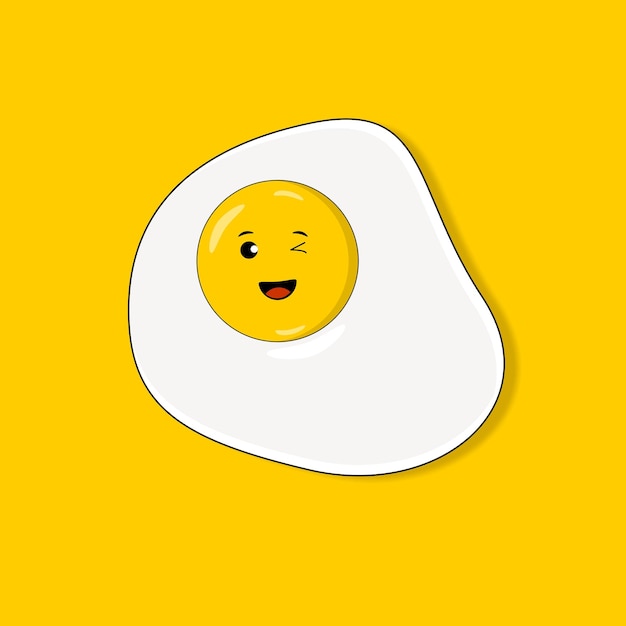 Jajko, Jajka Sadzone, Słodkie Jajka Sadzone Z Zalotną Twarzą, żółte Jajko