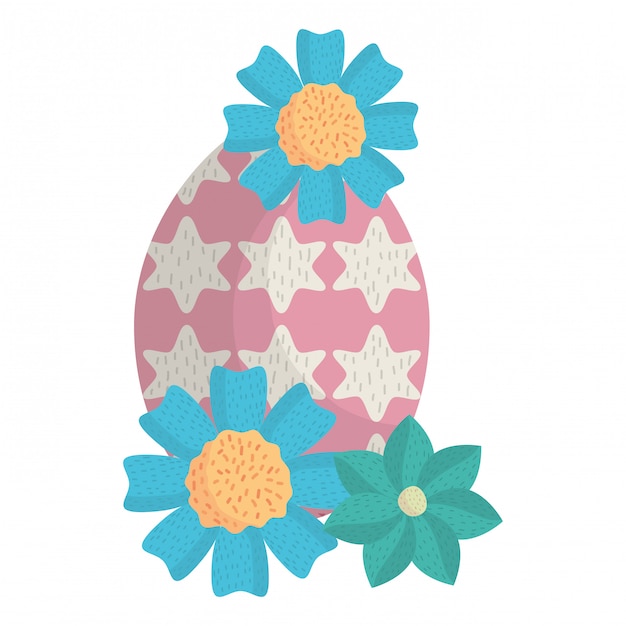 Jajko Malujący Szczęśliwy Easter Z Kwiatami