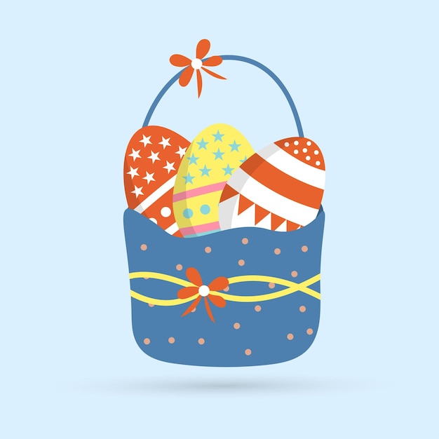 Plik wektorowy jajko w koszyku kolorowe jajka ilustracja wektorowa