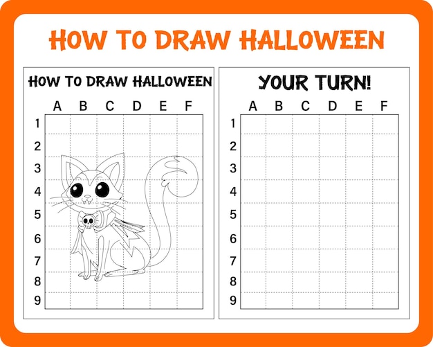 Plik wektorowy jak narysować halloween dla dzieci