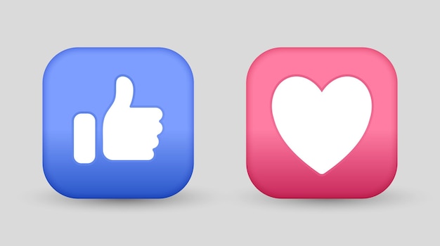 Jak Przyciski Miłosne Dla Ikon Reakcji Na Posty W Mediach Społecznościowych