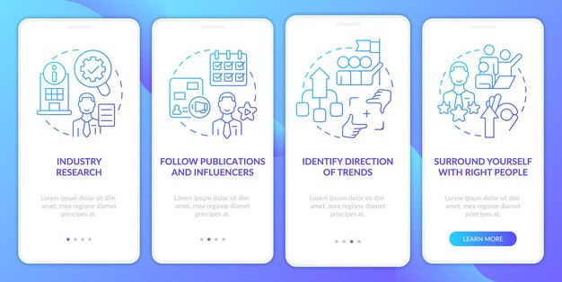 Jak rozpoznać trendy na ekranie aplikacji mobilnej z niebieskim gradientem?
