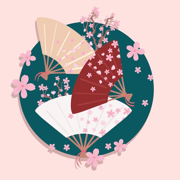 Japonia fan i kwiaty