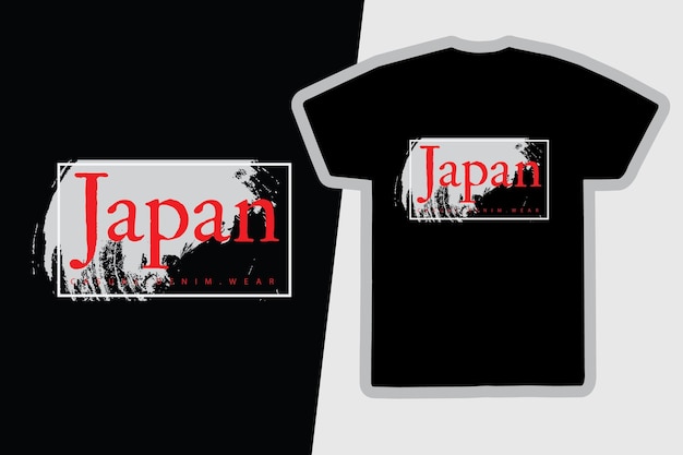 Japonia Ilustracja Typografia T Shirt Design