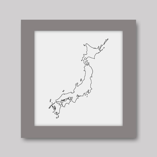 Japonia mapa ręcznie rysunek linii sztuki ilustracja projekt