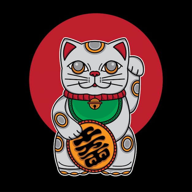 Plik wektorowy japonia szczęśliwy kot maneki neko