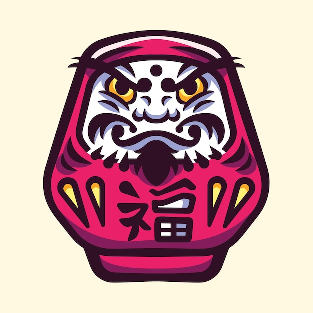 Plik wektorowy japońska lalka daruma ilustracja logo