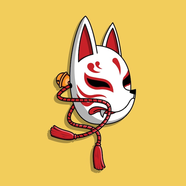 Japońska Maska Kitsune, Ilustracji Wektorowych