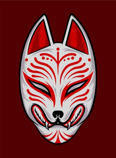 Plik wektorowy japońska maska kitsune