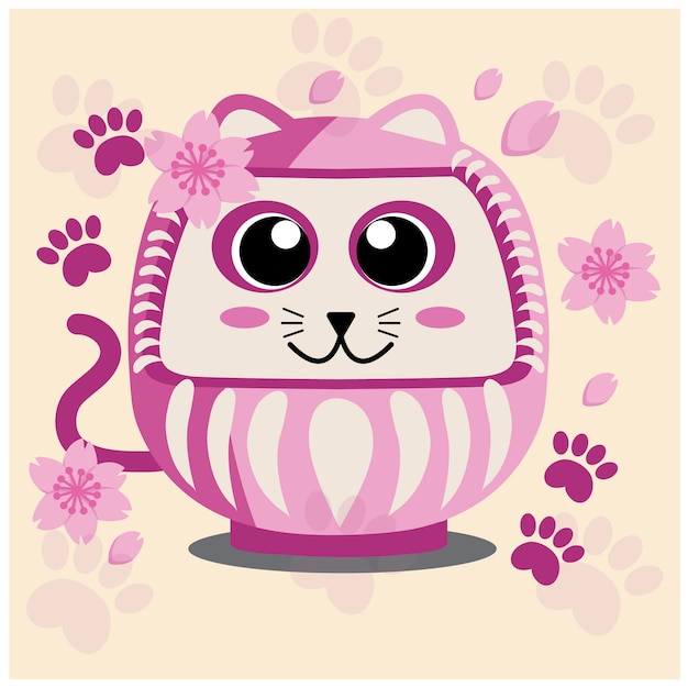 Japoński Kot, Kwiat Sakury I Różowa Stopa