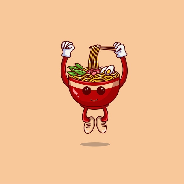 Plik wektorowy japoński makaron ramen ilustracja kreskówka