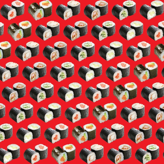 Plik wektorowy japoński maki wzór czerwony kolor