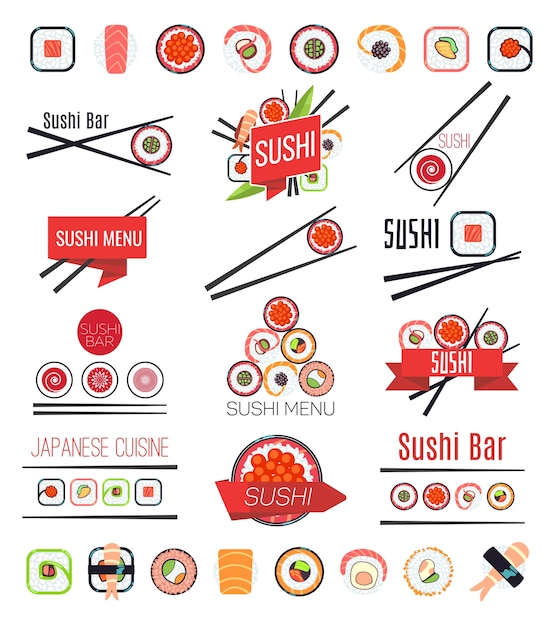 Japoński sushi bar lub restauracja wektor menu