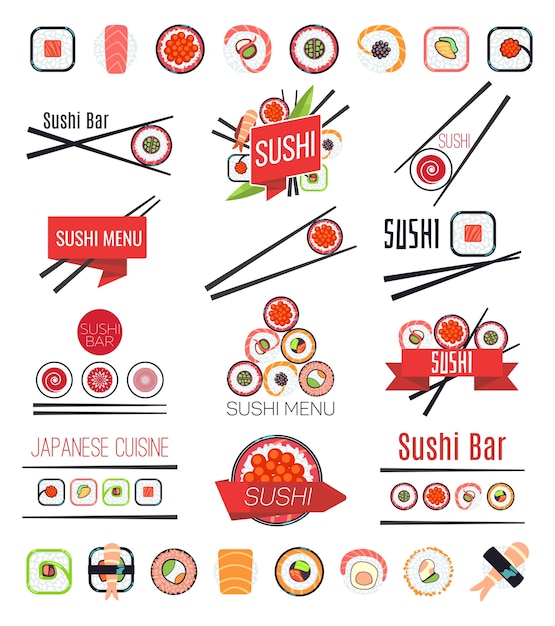 Plik wektorowy japoński sushi bar lub restauracja wektor menu