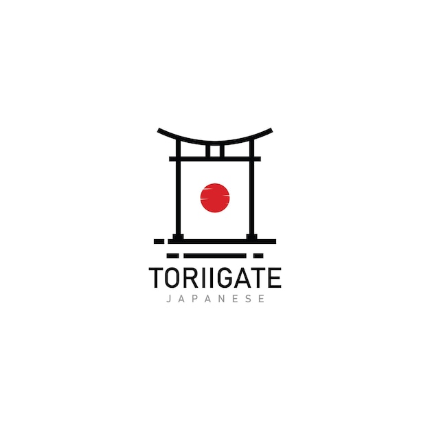 Japońskie Logo Bramy Torii I Ikona Projektu Symbolu