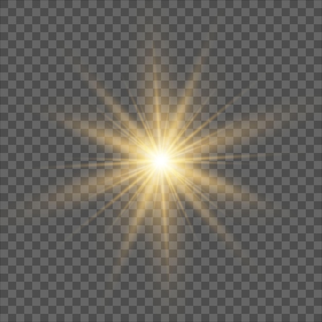 Jasna gwiazda złota png Lekkie słońce złoto png Lekka lampa błyskowa złoto png ilustrator wektorów w sezonie letnim plaża