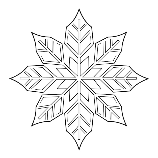 Jasna ikona płatka śniegu w minimalistycznym stylu wektorowym