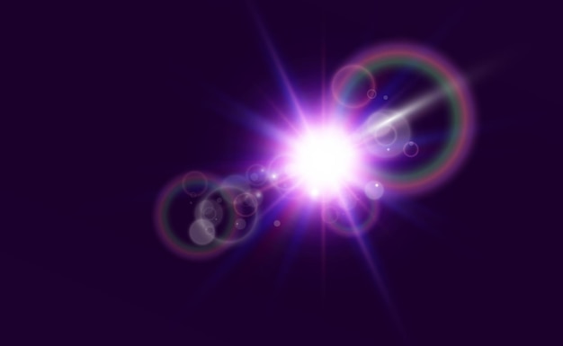 Jasna piękna ilustracja starVector efektu świetlnego na przezroczystym tle