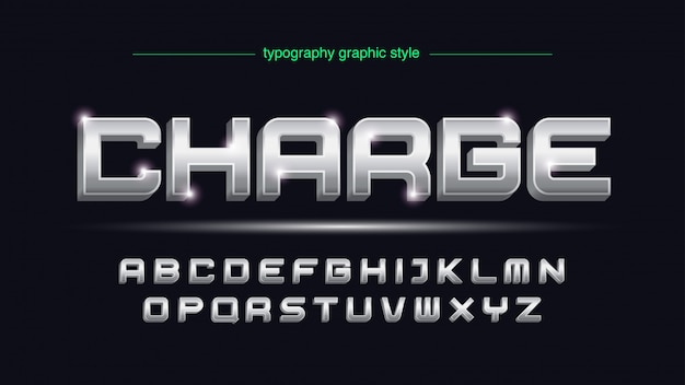 Jasna Srebrna Futurystyczna Typografia