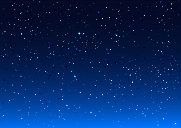Jasne gwiazdy na niebieskim ciemnym nocnym niebie