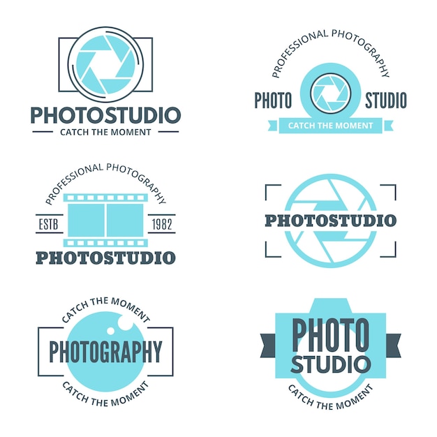 Jasnoniebieski Photo Studio Logotypy